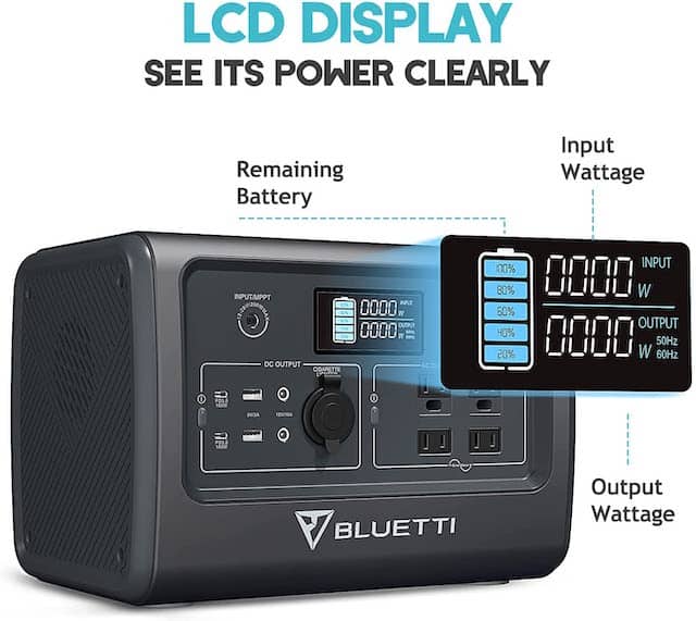Bluetti EB70 Power Station Control Panel Bluetti EB70 Display