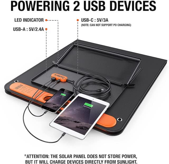 Jackery SolarSaga 100W Powering Devices